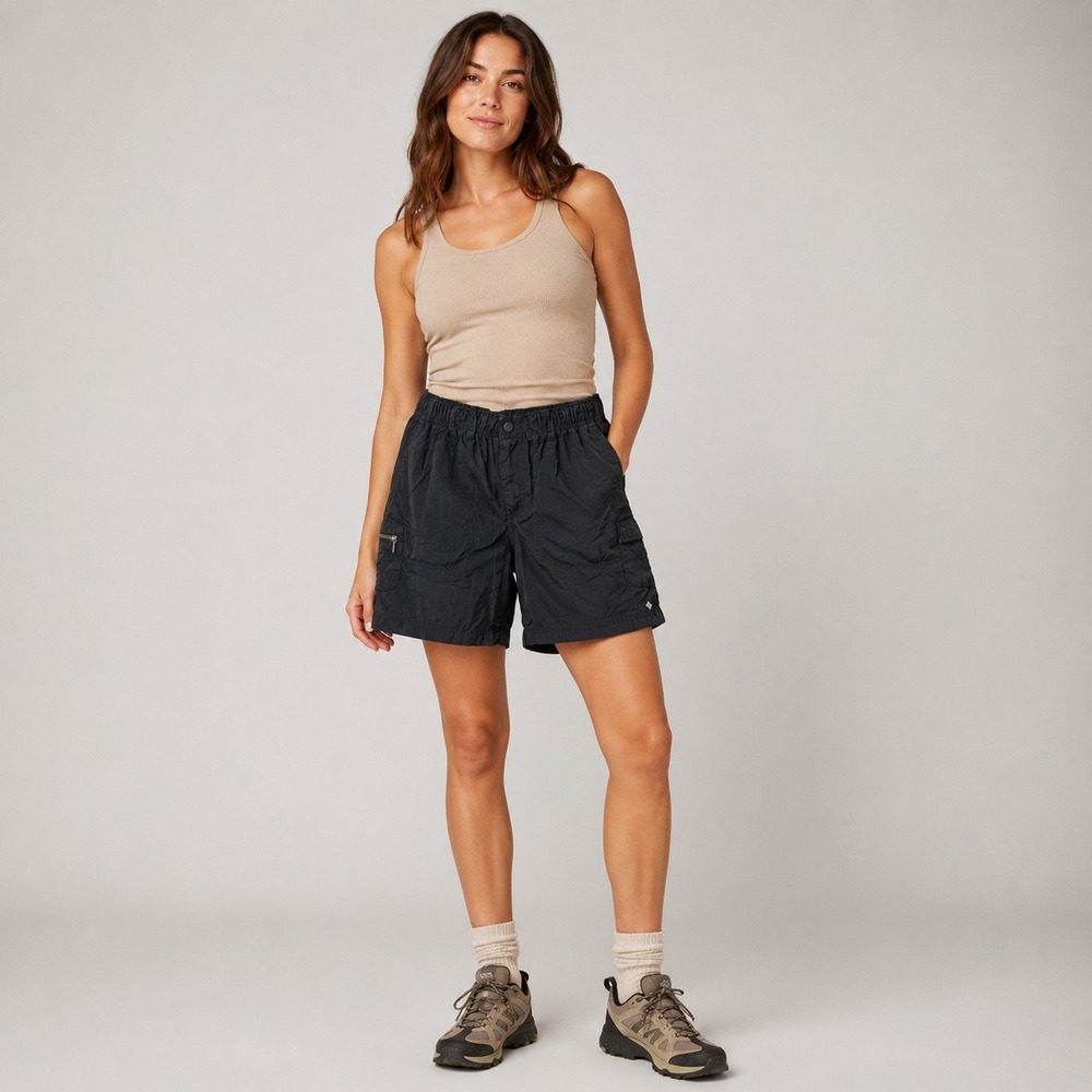 Columbia Running Outdoor Shortsβ Womens Small Black Nylon Elastic Waist Pockets